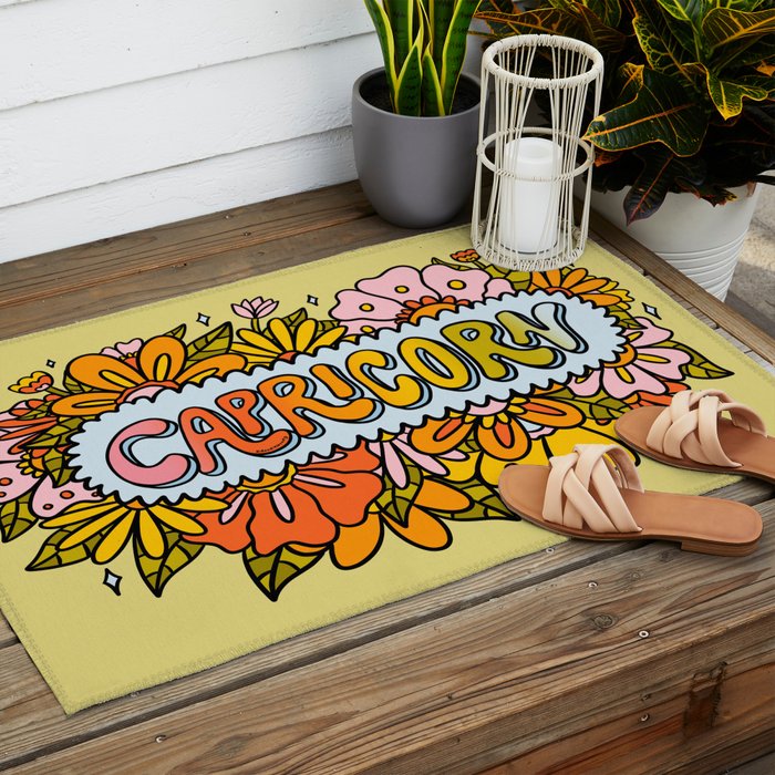 Capricorn Flowers Outdoor Rug Gallery Image 2