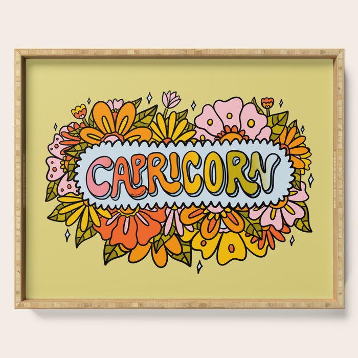 Capricorn Flowers Serving Tray Gallery Image 1