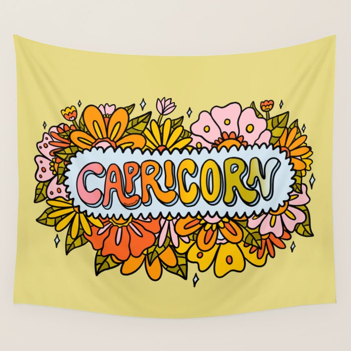 Capricorn Flowers Wall Tapestry Gallery Image 1