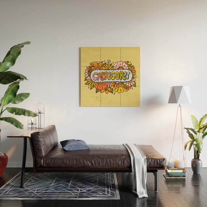 Capricorn Flowers Wood Wall Art Gallery Image 2
