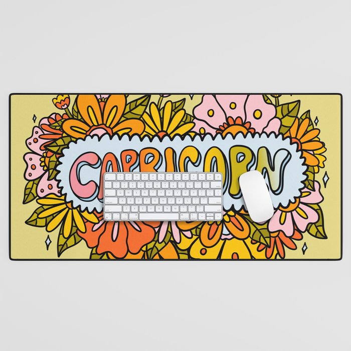 Capricorn Flowers Desk Mat Gallery Image 1