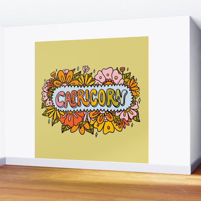 Capricorn Flowers Wall Mural Gallery Image 2
