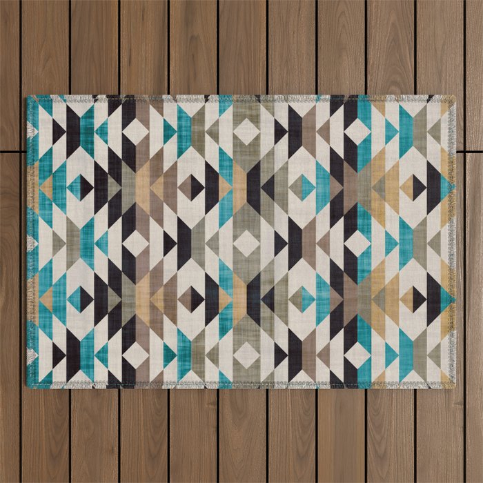 Southwestern Boho Art Prints Outdoor Rug Gallery Image 1