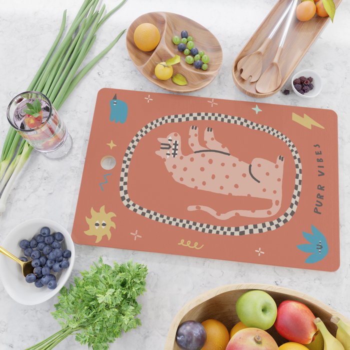 Trippy tiger in red Cutting Board Gallery Image 2