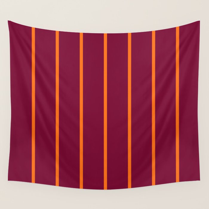 orange stripe  Wall Tapestry Gallery Image 1