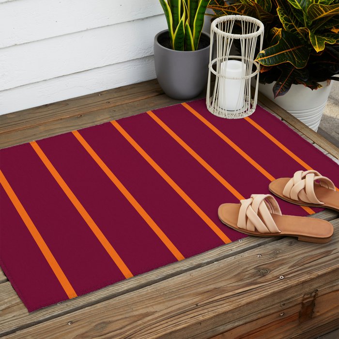 orange stripe  Outdoor Rug Gallery Image 2