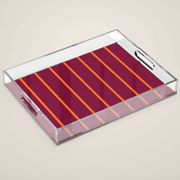 orange stripe  Acrylic Tray Gallery Image 1