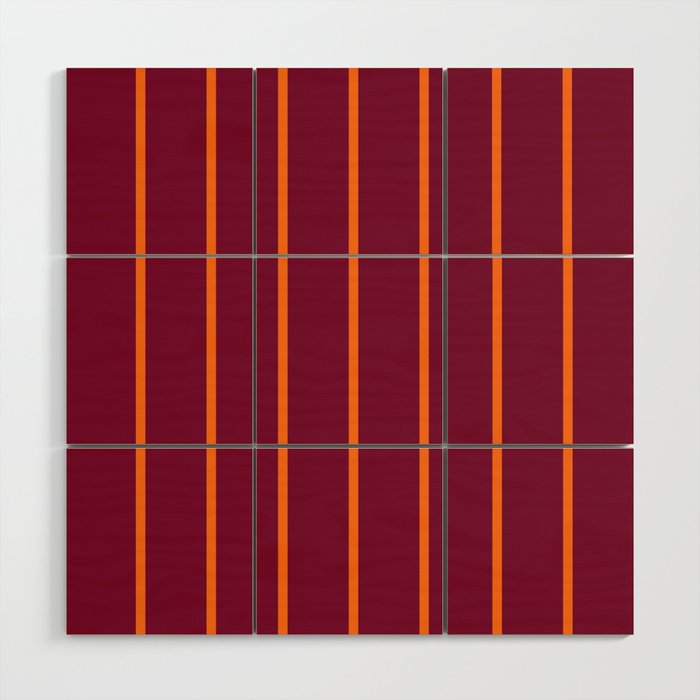 orange stripe  Wood Wall Art Gallery Image 1