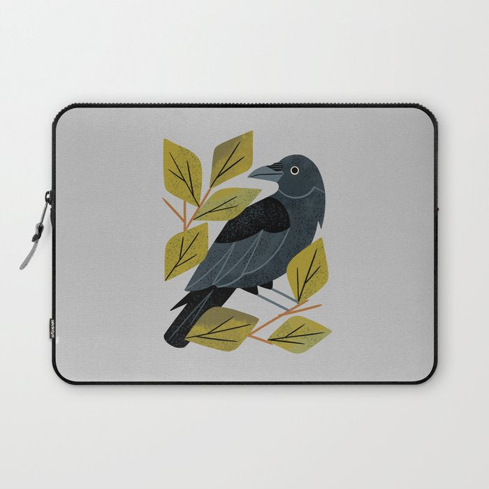 Perching Raven Laptop Sleeve Gallery Image 1