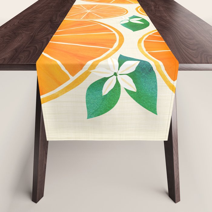 Orange Slices With Blossoms Table Runner Gallery Image 1
