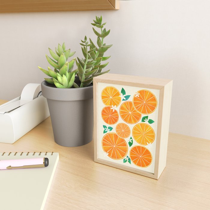 Orange Slices With Blossoms Mini Art Print Gallery Image 2
