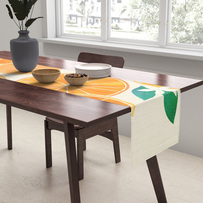 Orange Slices With Blossoms Table Runner Gallery Image 2