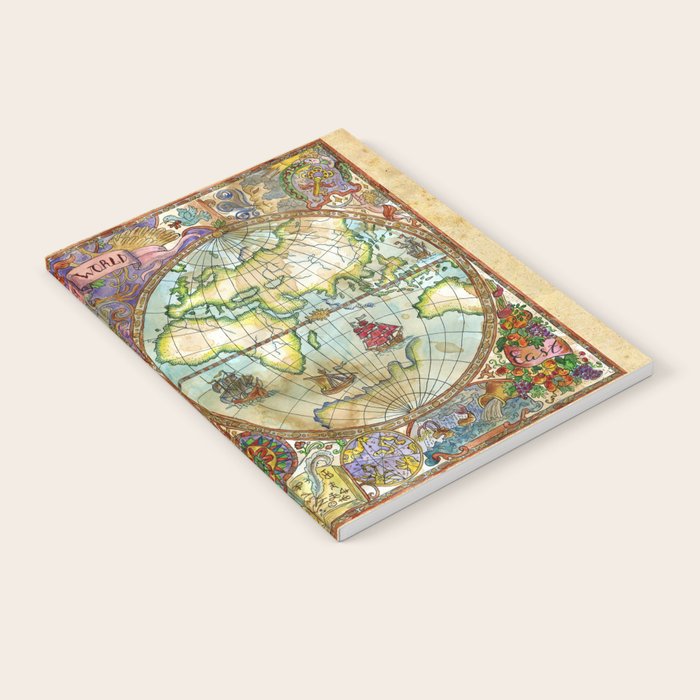 Magical Antique World Map  Notebook Gallery Image 2
