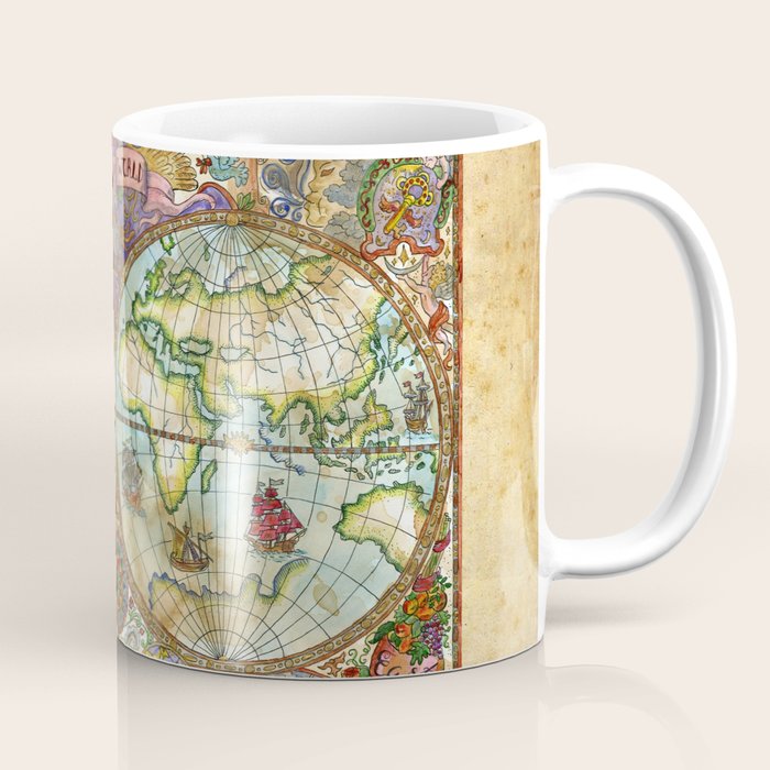Magical Antique World Map  Coffee Mug Gallery Image 1