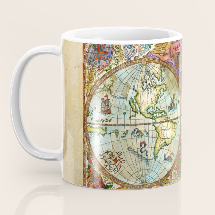 Magical Antique World Map  Coffee Mug Gallery Image 3