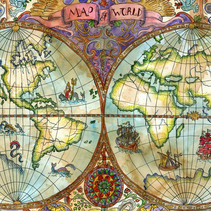Magical Antique World Map  Coffee Mug Gallery Image 2