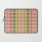 Vintage Pink and Green Mod Dot Stripes Dotty Retro Pattern Laptop Sleeve Gallery Image 1