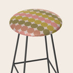 Vintage Pink and Green Mod Dot Stripes Dotty Retro Pattern Stool Gallery Image 2