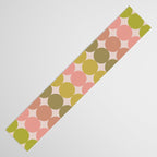 Vintage Pink and Green Mod Dot Stripes Dotty Retro Pattern Table Runner Gallery Image 3
