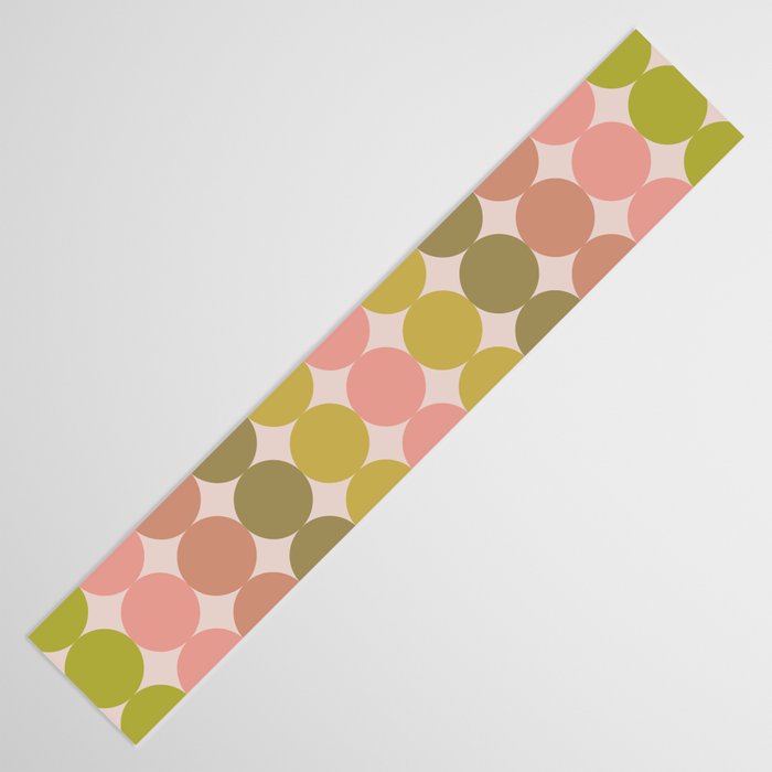 Vintage Pink and Green Mod Dot Stripes Dotty Retro Pattern Table Runner Gallery Image 3