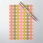 Vintage Pink and Green Mod Dot Stripes Dotty Retro Pattern Wrapping Paper Gallery Image 1