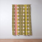 Vintage Pink and Green Mod Dot Stripes Dotty Retro Pattern Window Curtain Gallery Image 3