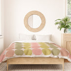 Vintage Pink and Green Mod Dot Stripes Dotty Retro Pattern Duvet Cover Gallery Image 3