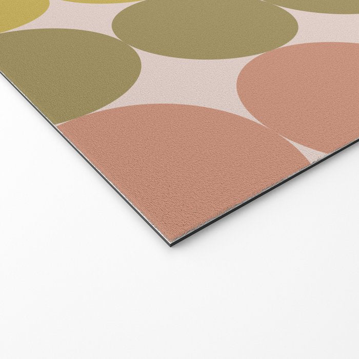 Vintage Pink and Green Mod Dot Stripes Dotty Retro Pattern Welcome Mat Gallery Image 2