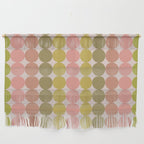 Vintage Pink and Green Mod Dot Stripes Dotty Retro Pattern Wall Hanging Gallery Image 1