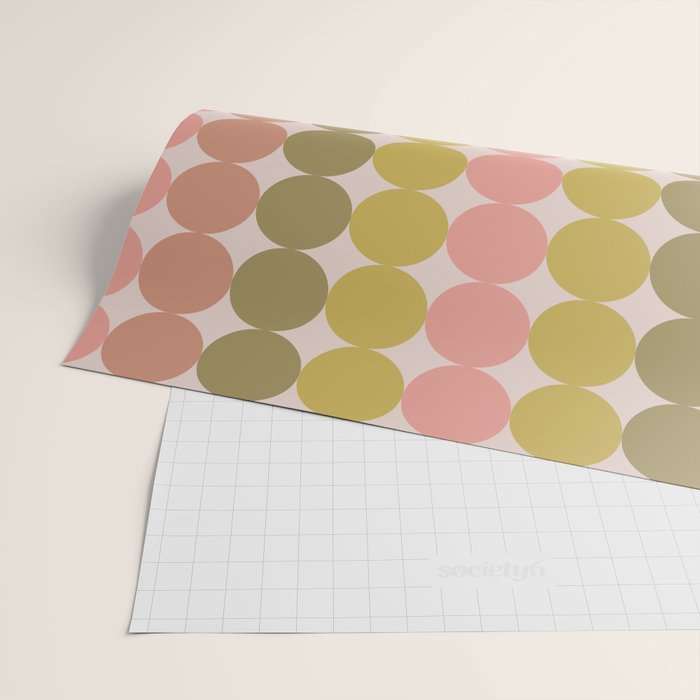 Vintage Pink and Green Mod Dot Stripes Dotty Retro Pattern Wrapping Paper Gallery Image 2