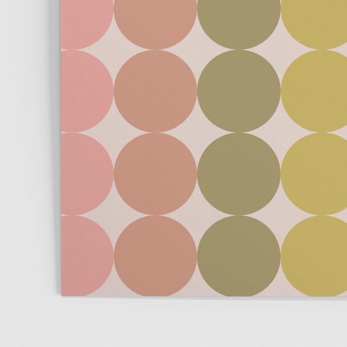 Vintage Pink and Green Mod Dot Stripes Dotty Retro Pattern Poster Gallery Image 3