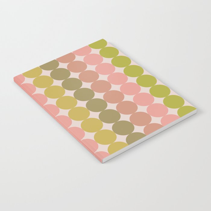 Vintage Pink and Green Mod Dot Stripes Dotty Retro Pattern Notebook Gallery Image 2