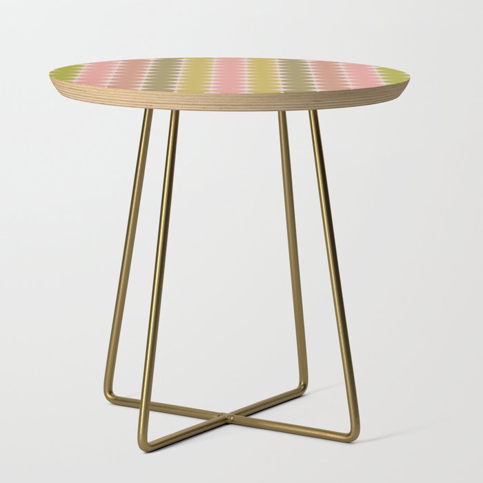 Vintage Pink and Green Mod Dot Stripes Dotty Retro Pattern Side Table Gallery Image 1