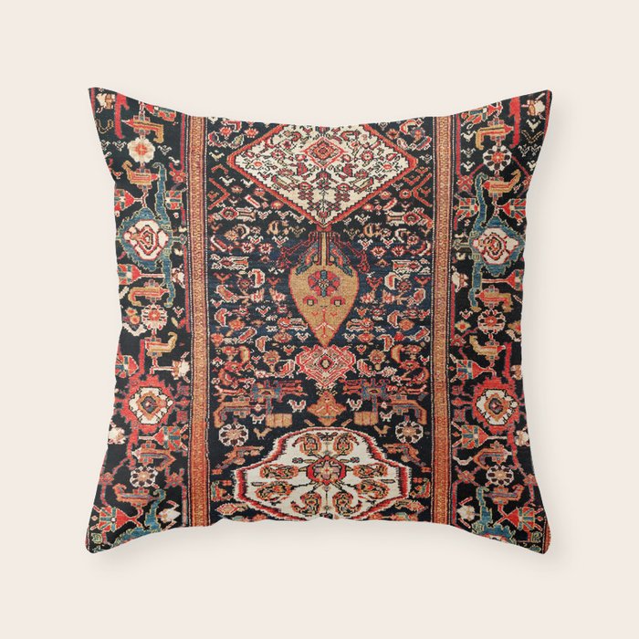 Malayer Hamadan West Persian Rug Throw Pillow Gallery Image 1