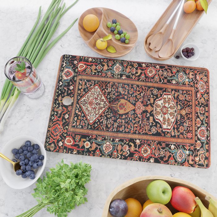 Malayer Hamadan West Persian Rug Cutting Board Gallery Image 2