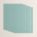 Gingham Check Pattern in Teal Cream Wrapping Paper Gallery Image 3