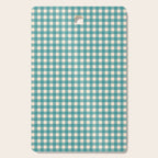 Gingham Check Pattern in Teal Cream Cutting Board Gallery Image 1