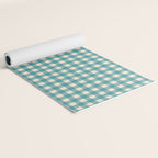 Gingham Check Pattern in Teal Cream Yoga Mat Gallery Image 2