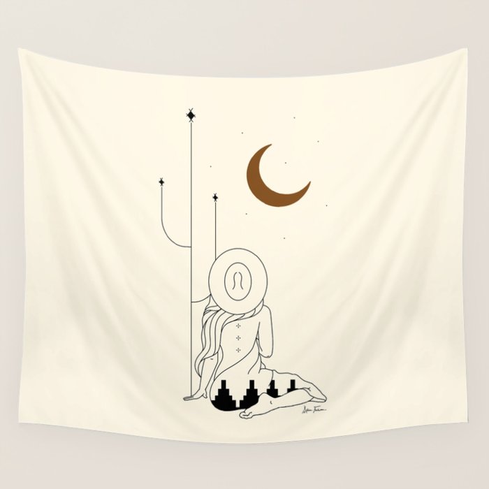 Talking to the Moon - Rustic Wall Tapestry Gallery Image 4