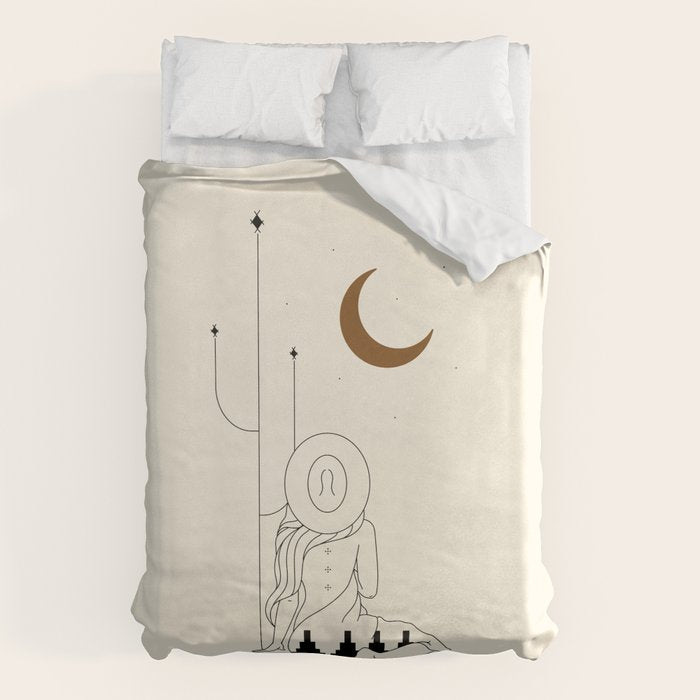 Talking to the Moon - Rustic Duvet Cover Gallery Image 1