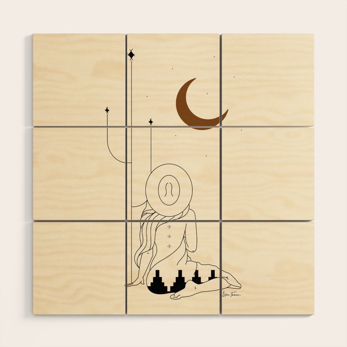 Talking to the Moon - Rustic Wood Wall Art Gallery Image 1