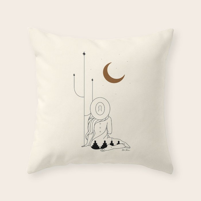 Talking to the Moon - Rustic Throw Pillow Gallery Image 6