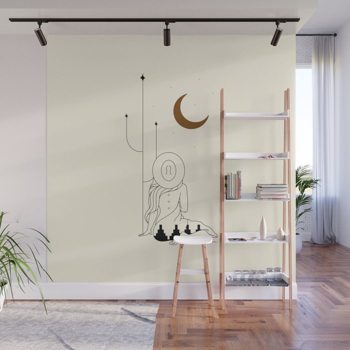 Talking to the Moon - Rustic Wall Mural Gallery Image 1