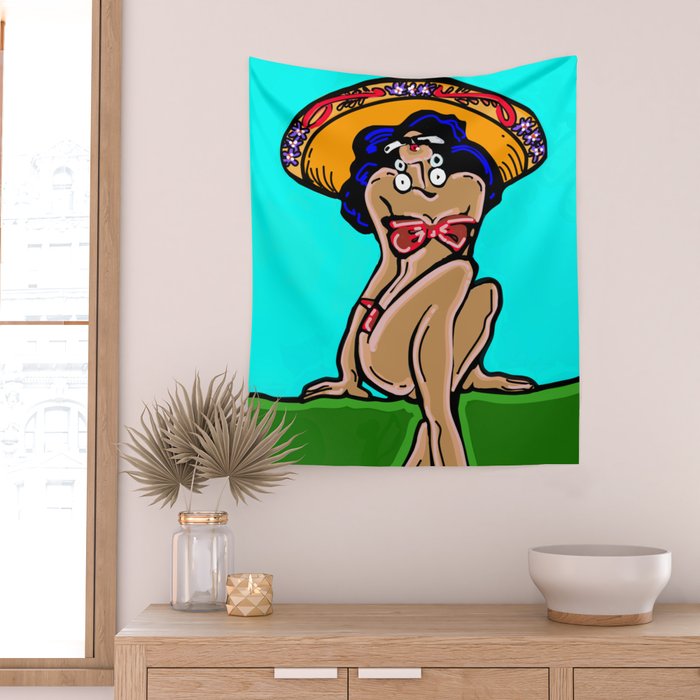 Summer Time Sombrero Wall Tapestry Gallery Image 2