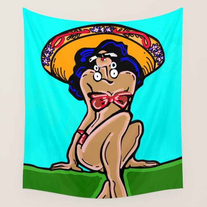 Summer Time Sombrero Wall Tapestry Gallery Image 4