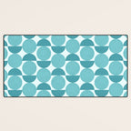Mid Century Modern Geometric Shapes Aqua Blue Desk Mat Gallery Image 3