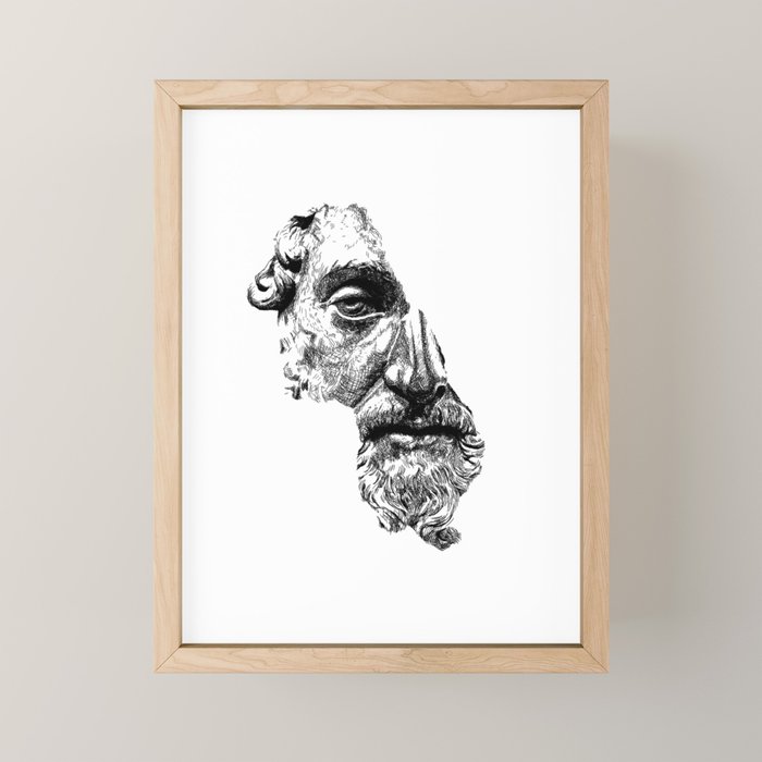 MARCUS AURELIUS ANTONINUS AUGUSTUS / Black Mini Art Print Gallery Image 1