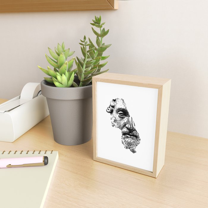 MARCUS AURELIUS ANTONINUS AUGUSTUS / Black Mini Art Print Gallery Image 2