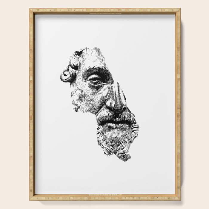 MARCUS AURELIUS ANTONINUS AUGUSTUS / Black Serving Tray Gallery Image 1
