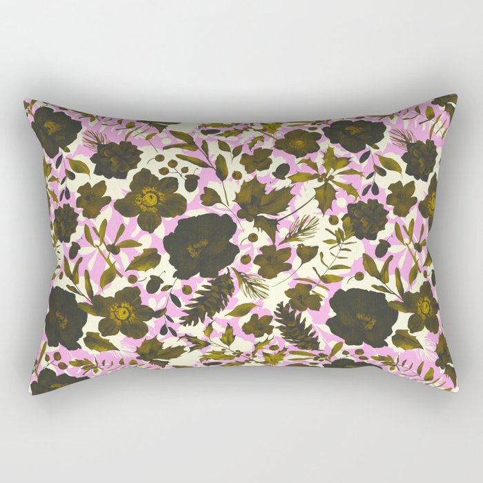 Illuminated garden silhouette Rectangular Pillow Gallery Image 1